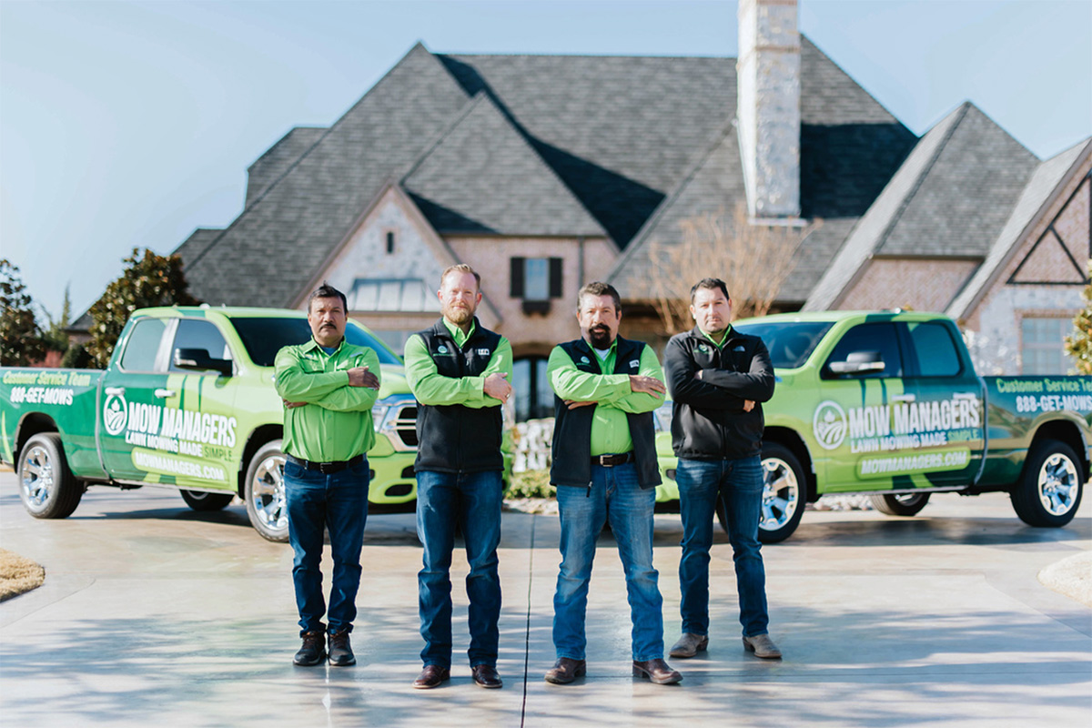 Mow Managers quality lawn care professionals at work